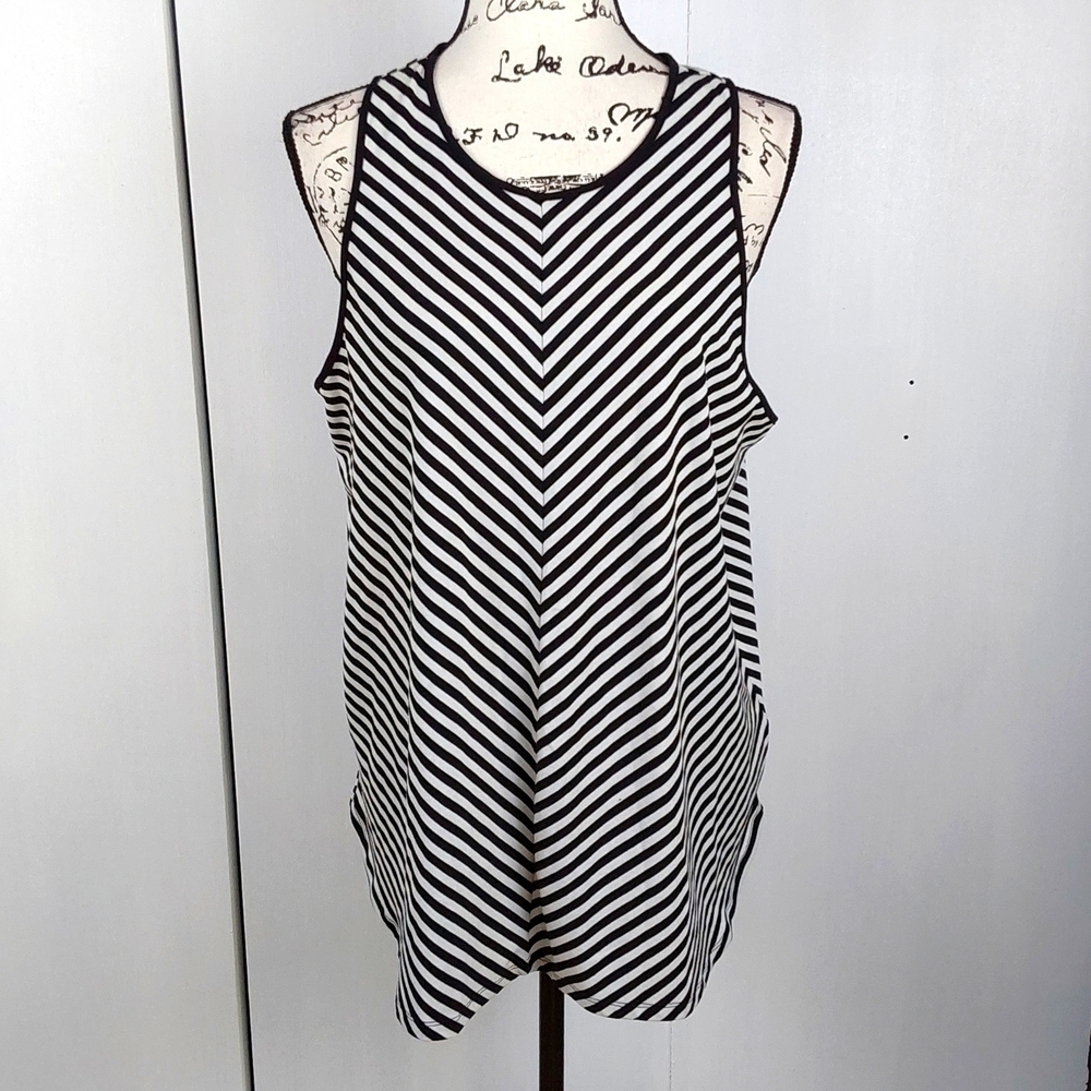 Mossimo|Womens Black & White Striped Sleeveless Top Edgy Mod Sz.XXL
